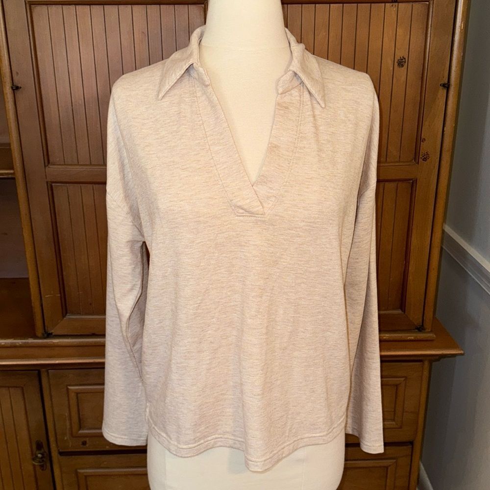 Women's JCrew Soft Terry Polo Top, Size Medium